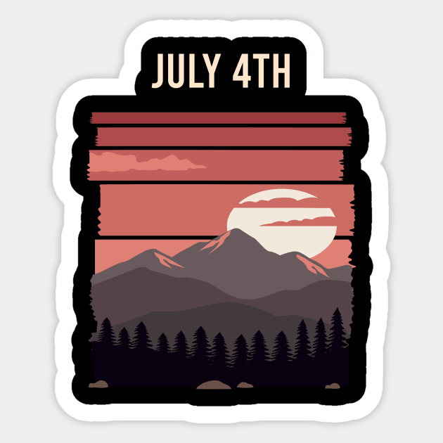 Sunset July 4th 04 4 Sticker by Hanh Tay